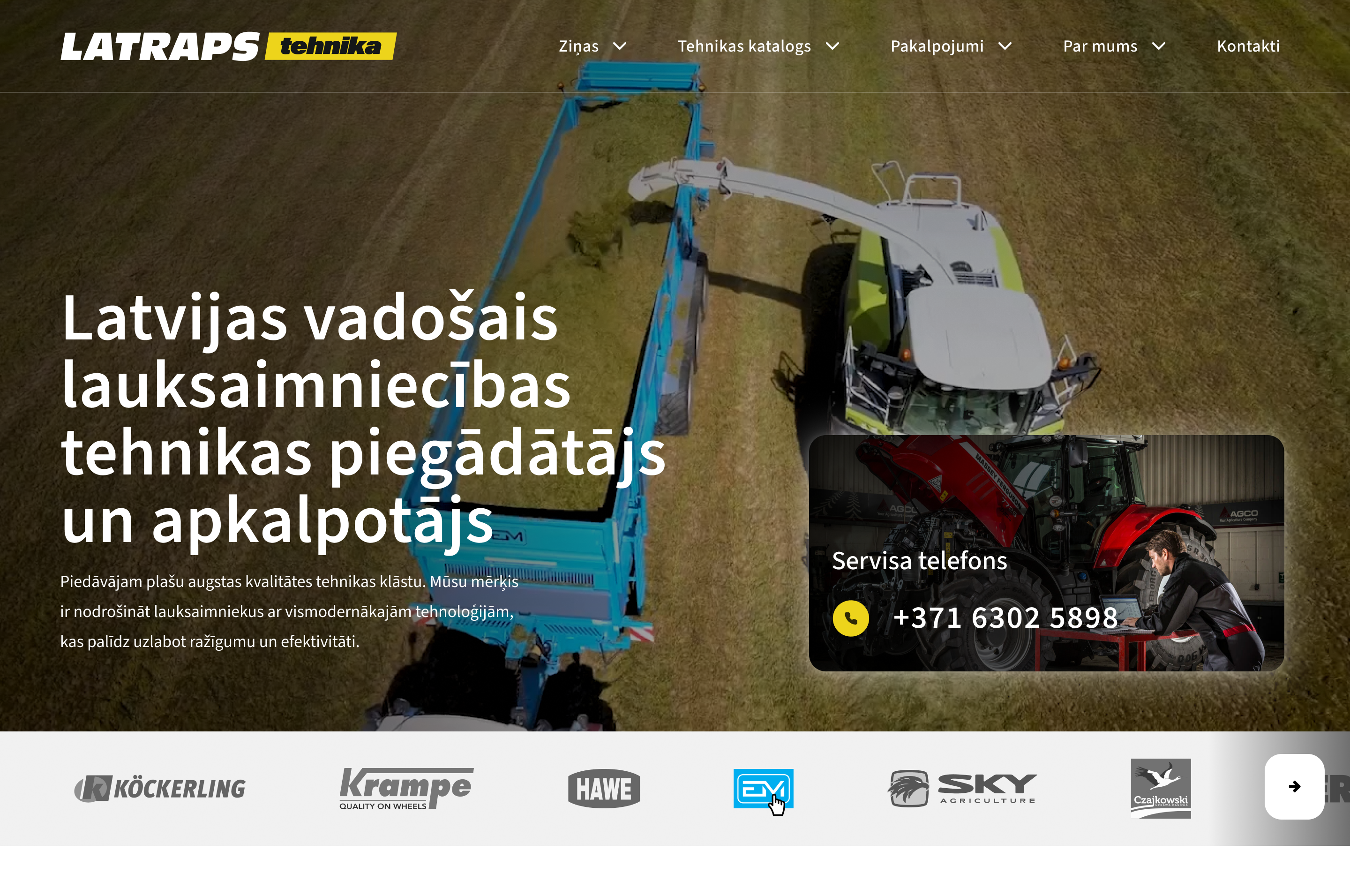 Latraps Tehnika website screenshot